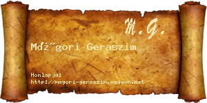 Mágori Geraszim névjegykártya